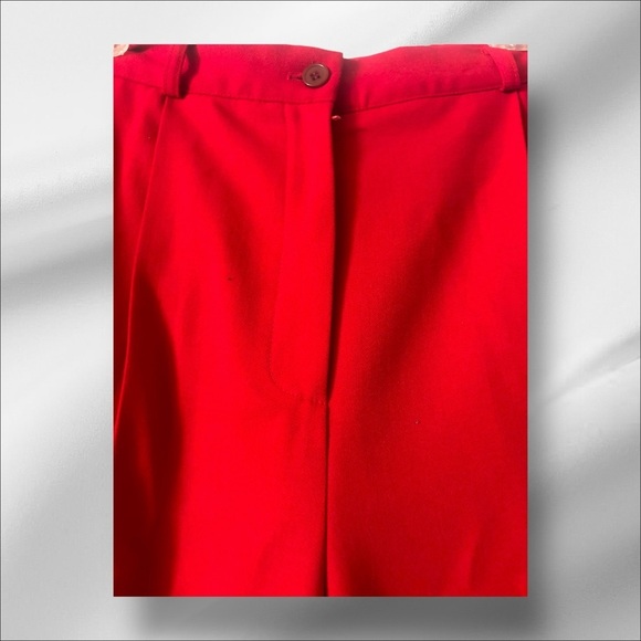 Hillary Charles Red S 12 Trouser Pant High Waist Wide leg Holiday Women Coquette - Picture 2 of 7